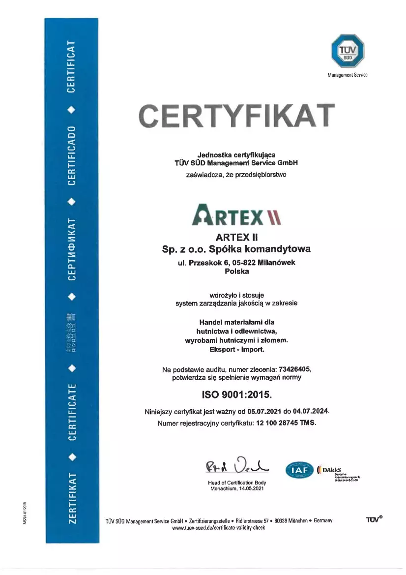 certyfikat po polsku